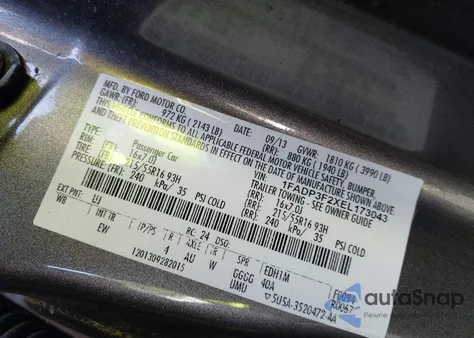 2014 Ford Focus Se из США, поврежденный, VIN 1FADP3F2XEL173043